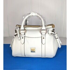 Dooney & Bourke Pebbled Leather Sorrento Satchel 30 with Pocket - Off White, NWT